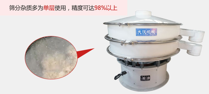 塑料振動篩篩分雜質(zhì)多用與單層篩網(wǎng)使用。